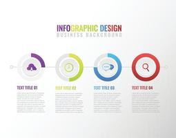 infografía paso proceso círculo diseño colorido vector antecedentes