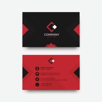 Business card design for company. Red and black color in flat design vector