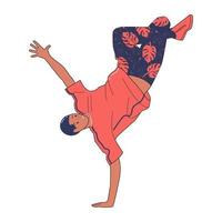 Isolated vector illustration of a dancing man