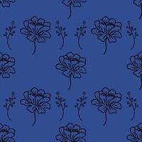 Seamless pattern with flowers. Floral background. flowers isolated on blue background vector