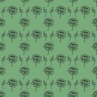 Seamless pattern with flowers. Floral background. flowers isolated on green background vector