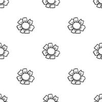 patrón floral transparente. fondo blanco y negro con flores vector