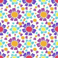 Seamless pattern with flowers. Floral background.Colored flowers isolated on white background vector