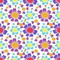 Seamless pattern with flowers. Floral background.Colored flowers isolated on white background vector