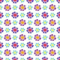 Seamless pattern with flowers. Floral background.Colored flowers isolated on white background vector