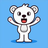 Polar Bear Happy Pose Illustration vector