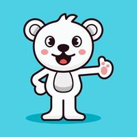 Polar Bear Good or Thumbs Up Pose Illustration vector