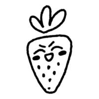 Cute Strawberry Emoticon Doodle Happy 2 vector