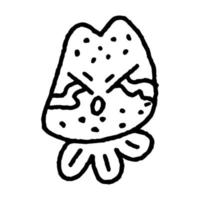 Cute Strawberry Emoticon Doodle Crying 5 vector