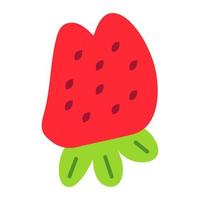 Flat Strawberry Icon Illustration 5 vector