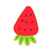 Flat Strawberry Icon Illustration 1 vector