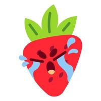 Cute Strawberry Mascot Crying 4 vector