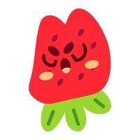 Cute Strawberry Mascot Emotion 1 vector