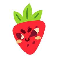 Cute Strawberry Mascot Illustration 4 vector