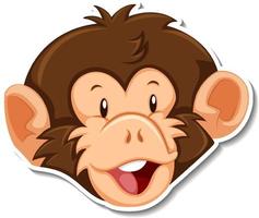 Head of Monkey animal cartoon sticker vector