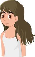 Beautiful girl wears white tank top vector