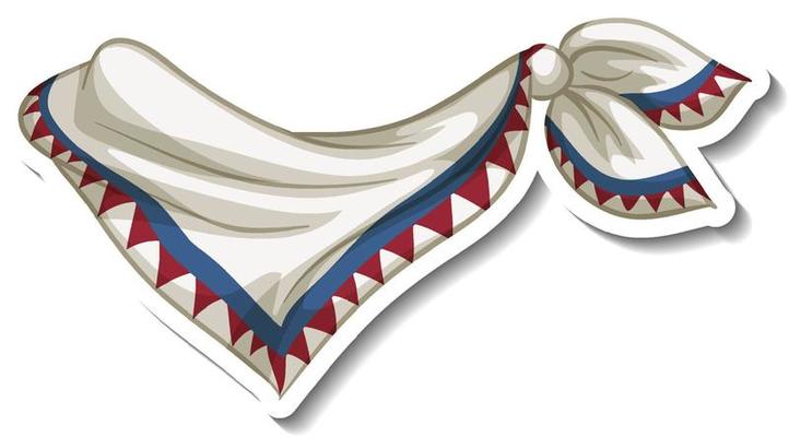 A sticker template with a cowboy scarf isolated