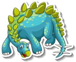 Stegosaurus dinosaur cartoon character sticker vector