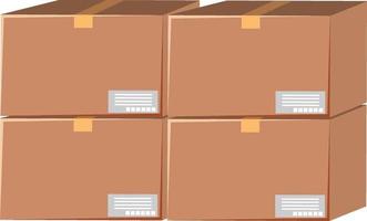 Four cardboard boxes for delivery vector