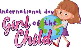 International day of girl child banner design vector