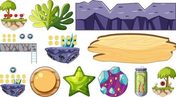 Set of isolated fantasy space objects vector