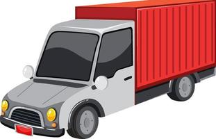 Delivery truck with shipping container vector