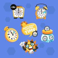 Cute Yellow Saving Time Day Icon vector