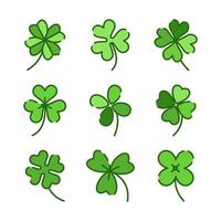 Green Clover Leaf Icons vector