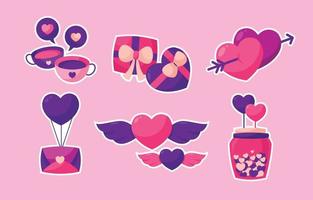 Valentine day stickers and elements, Love Sticker, Planner Stickers, Scrapbook  Stickers. 18938701 Vector Art at Vecteezy