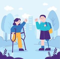 People with Disabilities at the Park vector