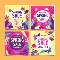 Spring Sale Social Media Posts vector