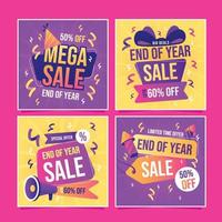 End Of Year Sale Social Media Posts vector