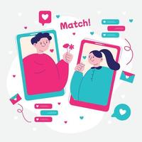 Couple Online Dating Concept vector