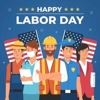 Labor Day Celebration with Various Professions