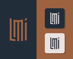 Letras lm y yo o diseño de logotipo de línea lmi. emblema elegante minimalista lineal. elemento de vector elegante de lujo. logotipo de empresa premium. símbolo del alfabeto gráfico para la identidad empresarial corporativa