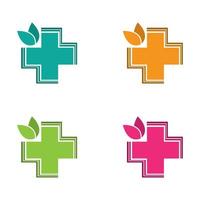 conjunto de iconos de vector de plantilla de logotipo de cruz médica