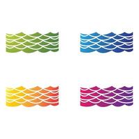 conjunto de iconos de vector de plantilla de logotipo de onda