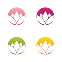 Flower logo vector icon set