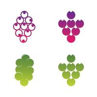 Grape logo template icon set vector