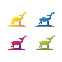 conjunto de iconos de vector de plantilla de logotipo de ciervo