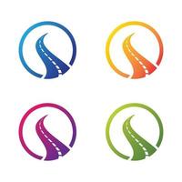 Road logo template vector icon set