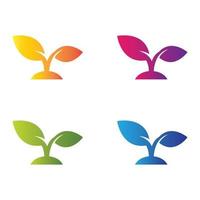 conjunto de iconos de plantilla de logotipo de hoja vector