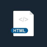 icono de archivo HTML. Lenguaje de marcado de hipertexto. vector