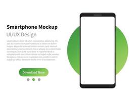 Device UI, UX mockup for presentation template. Mockup smartphone generic device with empty display. vector