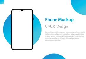 Realistic smartphone mockup with blank screen. Mockup generic device with empty display. vector