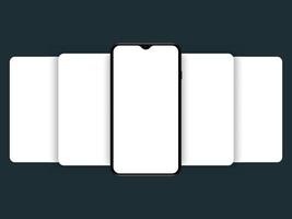 Smartphone mockup with blank screen. Carousel style phone screen. Empty display for presentation or infographic. Vector