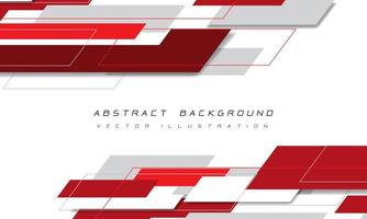 Superposición geométrica gris rojo abstracto en vector de fondo de tecnología futurista moderna de diseño blanco