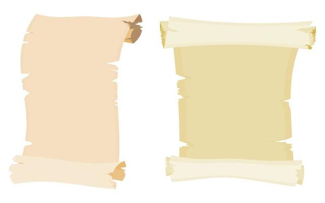 parchment collection cartoon style drawing vector