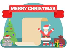 Santa Poster Merry Christmas. holiday card vector