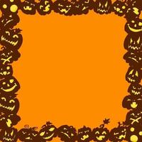 frame with shadow of pumpkins. frame halloween vector